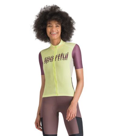 Cyklistický dres Sportful Supergiara Logo Shadow Lime/Bordeaux