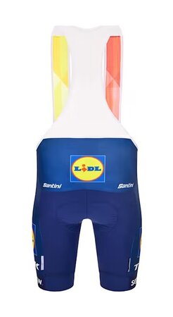 Cyklistické nohavice Replika Santini Lidl-Trek Tmavomodrá/Žltá
