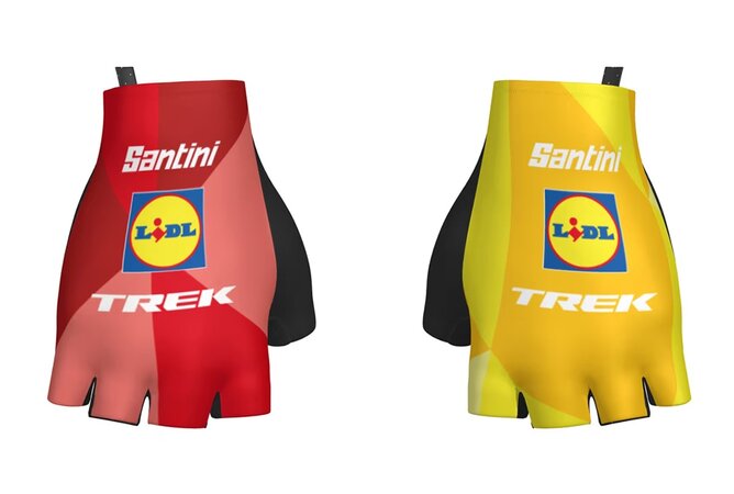 Cyklistické rukavice Santini Lidl-Trek Team