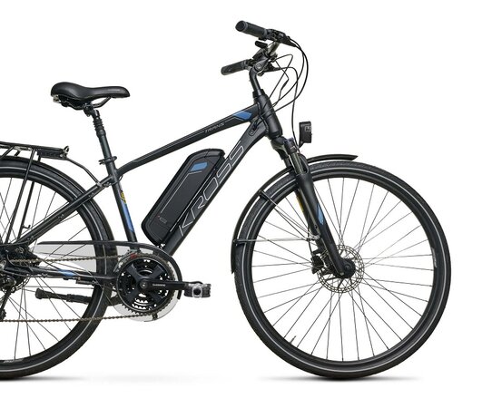 Elektrobicykel Kross Trans Hybrid Black/Blue/Silver 2021
