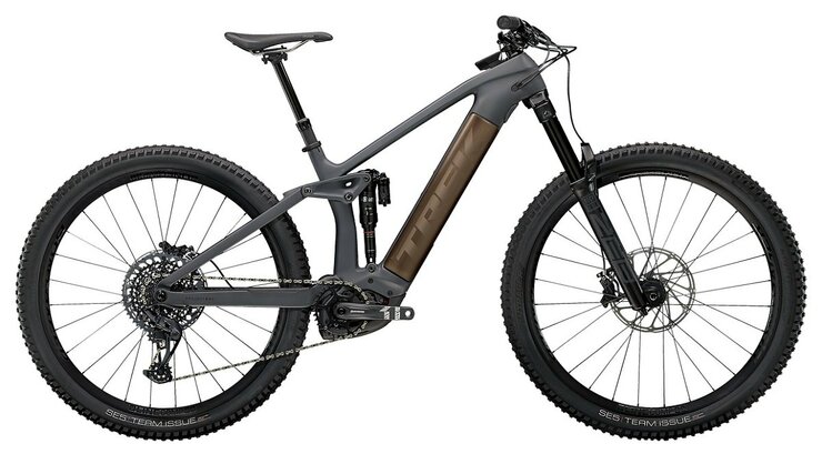 Elektrobicykel Trek Rail 9.8 GX Solid Charcoal to Root Beer Ano Decal 2021