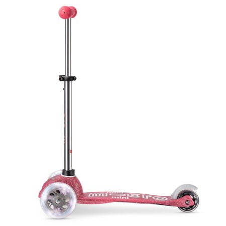 Kolobežka Micro MINI Deluxe Glitter LED Pink