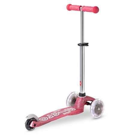 Kolobežka Micro MINI Deluxe Glitter LED Pink