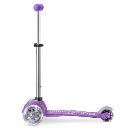 Kolobežka Micro MINI Deluxe Glitter LED Purple