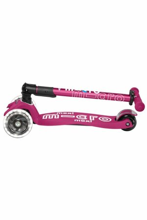 Kolobežka Micro MAXI Deluxe skladacia Berry Red LED