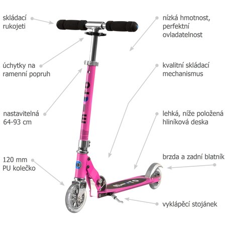 Kolobežka Micro Sprite Pink