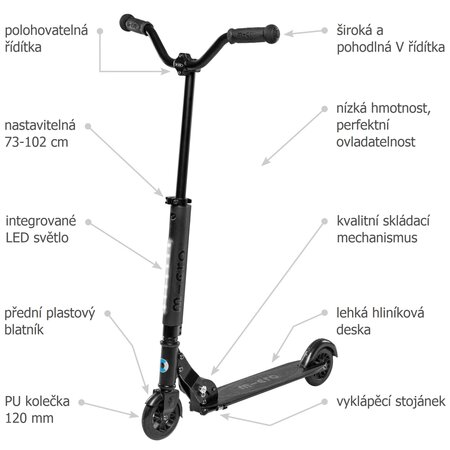 Kolobežka Micro Sprite Deluxe Black