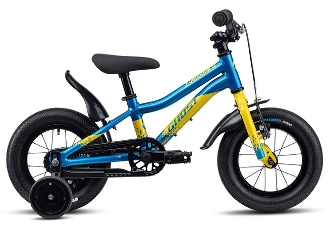 Bicykel Ghost Powerkid 12 E Metallic Blue/Metallic Yellow Gloss 2023