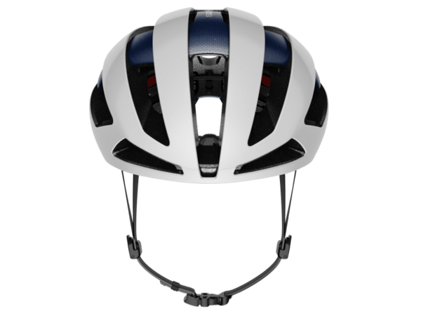 Cestná cyklistická prilba Trek Velocis Mips Krištáľová Biela/Modrá