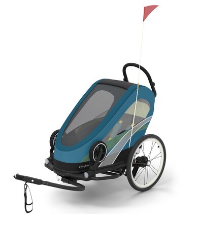 Cyklistický vozík Cybex Zeno Bike One Black Maliblue/Mid Turquoise