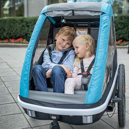 Cyklistický vozík Hamax Avenida Twin Šedá/Modrá