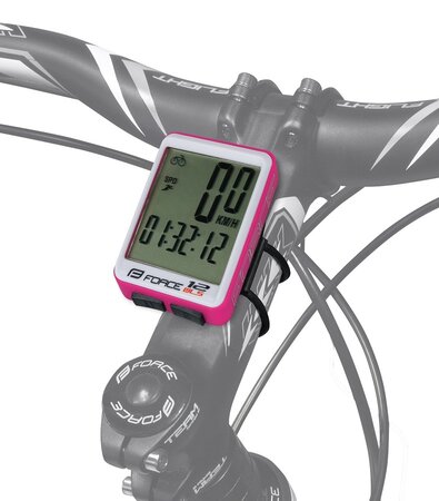 Cyklopočítač Force WLS 12 funkčný bezdrát Ružová