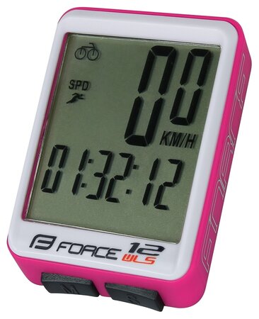 Cyklopočítač Force WLS 12 funkčný bezdrát Ružová