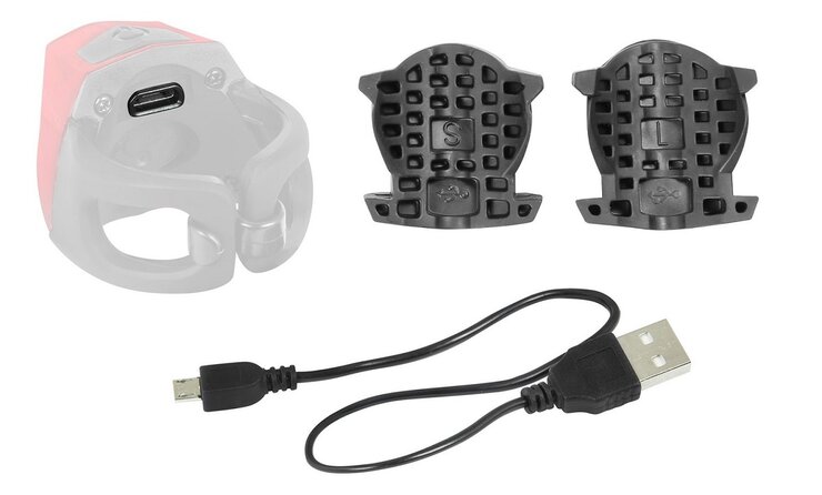 Zadná blikačka Force Crystal 30LM, 3x LED, USB