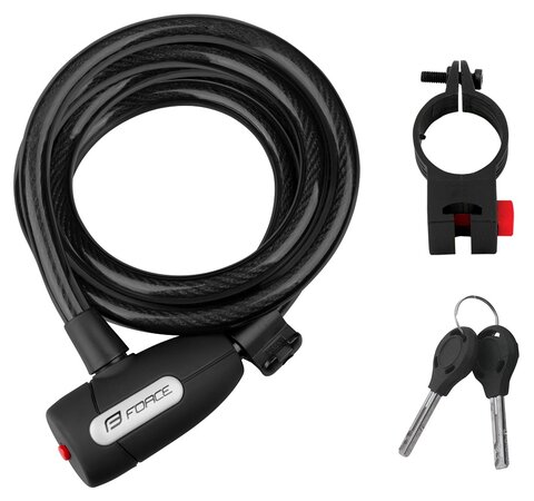Zámok Force Lux špirálový s držiakom 180 cm/12 mm