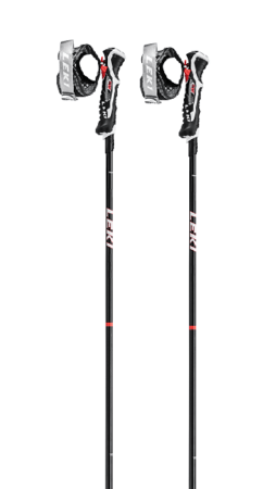 Lyžiarske palice Leki Carbon 14 3D Black/ Fluorescent Red/White