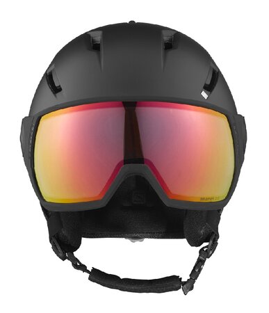 Lyžiarska prilba Salomon Pioneer Visor Photo Blk/Aw Red 20/21