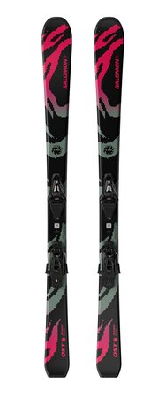 Lyže Salomon L QST Jr Black M + C5 GW J75 Black/Neon Punch 26/27