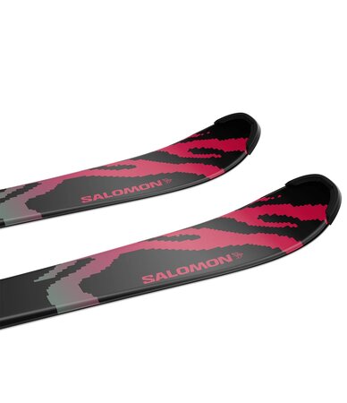 Lyže Salomon L QST Jr Black M + C5 GW J75 Black/Neon Punch 26/27
