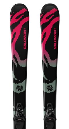 Lyže Salomon L QST Jr Black M + L6 GW J2 70 Black/Neon Punch 26/27