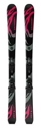 Lyže Salomon L QST Jr Black S + C5 GW J75 Black/Neon Punch 26/27
