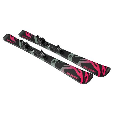 Lyže Salomon L QST Jr Black S + C5 GW J75 Black/Neon Punch 26/27
