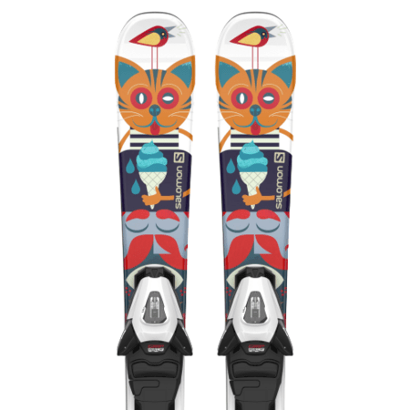 Lyže Salomon L T1 Jr XS + C5 GW J75 White/Multicolor 22/23