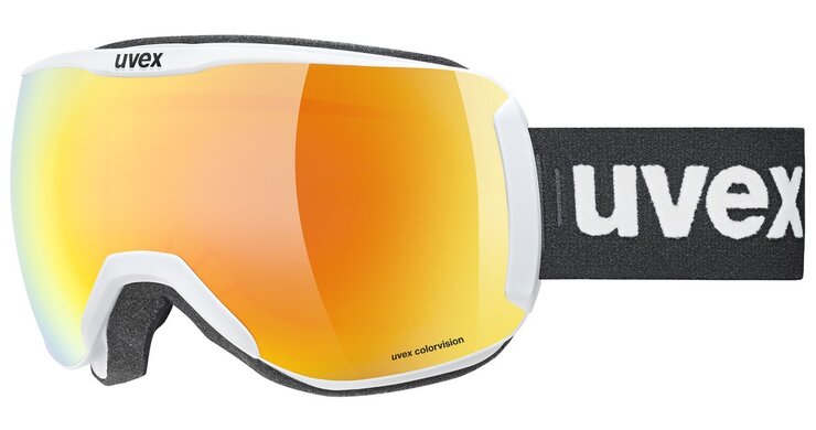 Lyžiarske okuliare Uvex Downhill 2100 CV White Matt SL Orange/Green