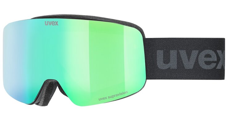Lyžiarske okuliare Uvex Pwdr FM Black Matt DL/Green Clear