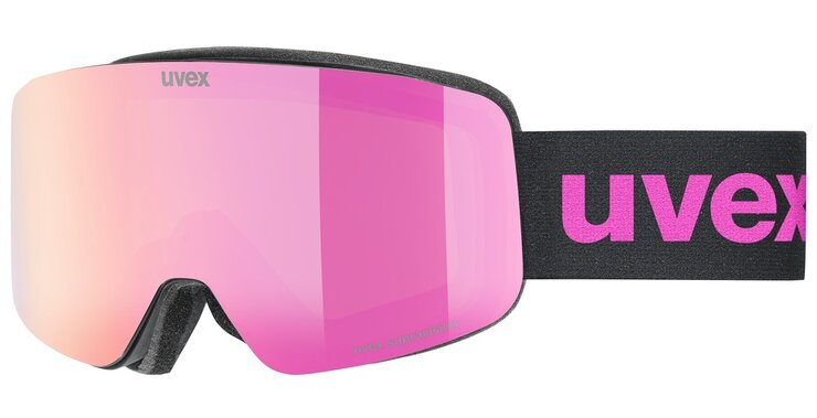 Lyžiarske okuliare Uvex Pwdr FM Black Matt DL/Pink Clear