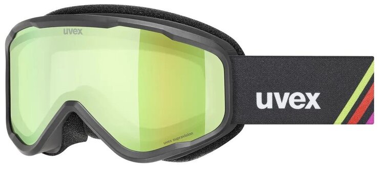 Lyžiarske okuliare Uvex Speedy Nova FM Black Matt DL/Green On Yellow Clear S1