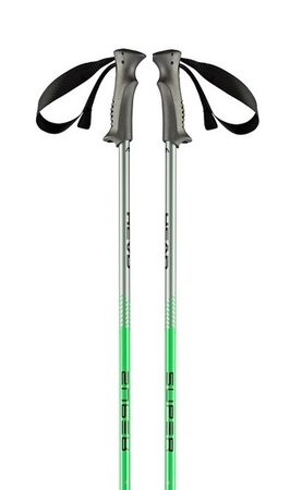 Lyžiarske palice Head Supershape Black/Neon Green 19/20