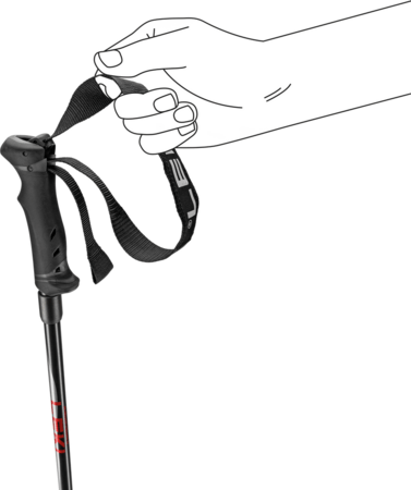 Lyžiarske palice Leki Hot Shot Anodized Black/Eloxal Grau/Eloxal Rot