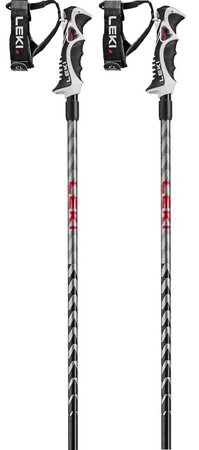 Lyžiarske palice Leki Hot Shot S Eloxal Black/Anodized Grey/Bright Red