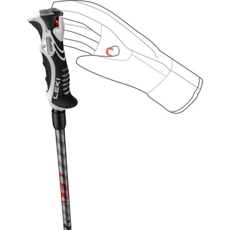 Lyžiarske palice Leki Hot Shot S Eloxal Black/Anodized Grey/Bright Red