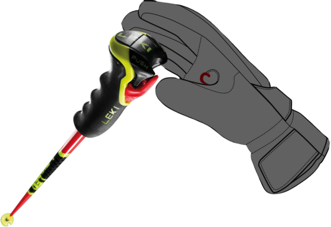 Lyžiarske palice Leki Venom GS 3D Bright Red/Black/Neonyellow