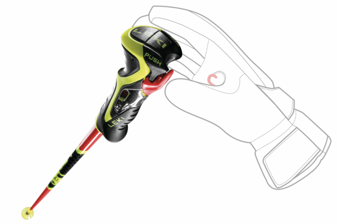 Lyžiarske palice Leki Venom SL 3D Bright Red/Black/Neonyellow