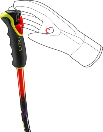 Lyžiarske palice Leki WCR Evo Lite GS TR Bright Red/Violet/Neonyellow