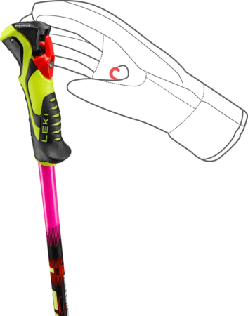 Lyžiarske palice Leki WCR Evo Lite SL TR Neonpink/Neonorange/Neonyellow