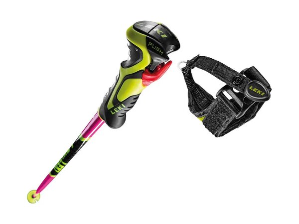 Lyžiarske palice Leki WCR Lite SL 3D Neon Pink/Black/Neonyellow Lyžiarske palice Leki WCR Lite SL 3D Neon Pink/Black/Neonyellow