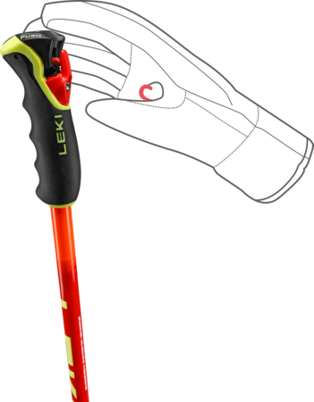 Lyžiarske palice Leki Wyldbird TR Neonorange/Neonyellow/Bright Red