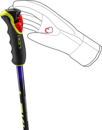 Lyžiarske palice Leki Wyldbird Vario TR Bright Violet/Dark Violet/Neonyellow