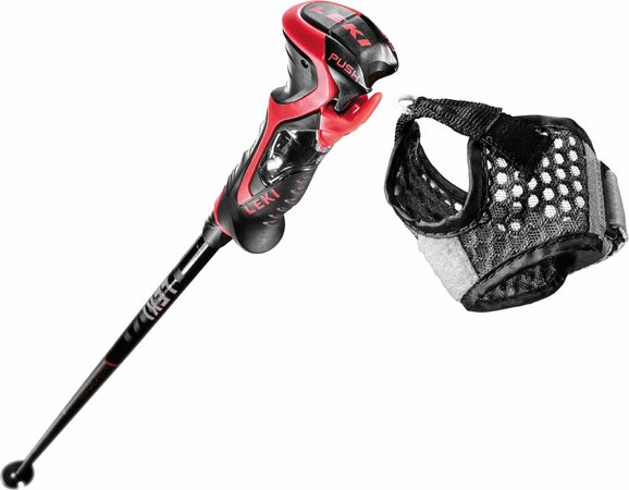 Lyžiarske palice Leki Airfoil 3D Black/Red Lyžiarske palice Leki Airfoil 3D Black/Red