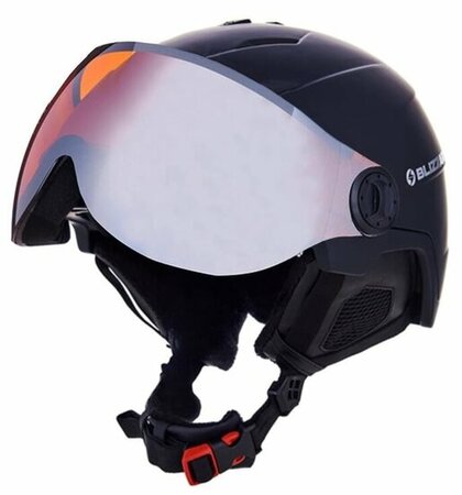 Helma Blizzard Double Visor Ski Helmet black matt/orange lens/mirror