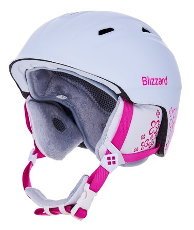 Lyžiarska prilba Blizzard Viva Demon Ski White Matt/Magenta Flowers 20/21