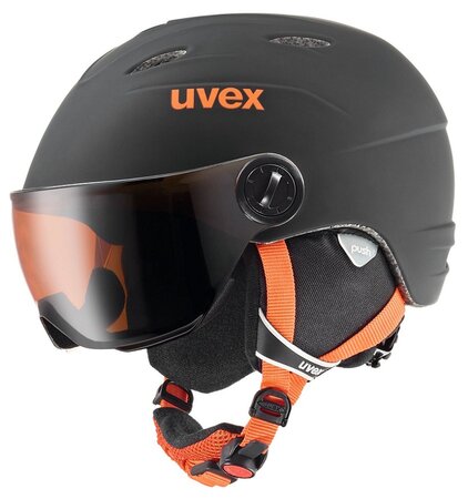 Lyžiarka prilba Uvex Junior Visor Pro Black/Orange Mat.