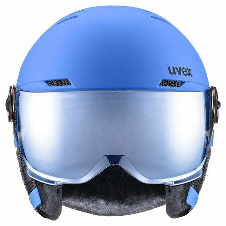 Lyžiarska prilba Uvex Rocket Jr. Visor Blue Mat