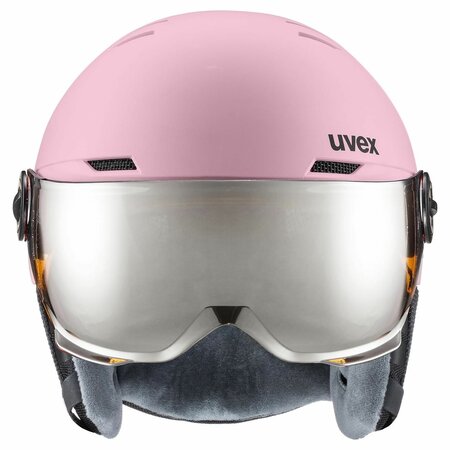 Lyžiarska prilba Uvex Rocket Jr. Visor Pink Confetti Mat
