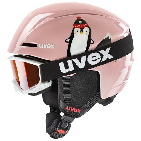 Detská lyžiarska prilba Uvex Viti Set (Viti + Speedy Pro) Pink Penguin