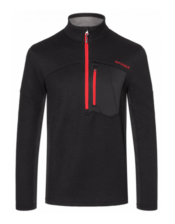 Mikina Spyder Bandit Flat Half Zip BLR Black/Red 20/21